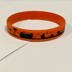 1 Pc Halloween Stretch Silicone Wristband Rubber Bracelet For Halloween Gift