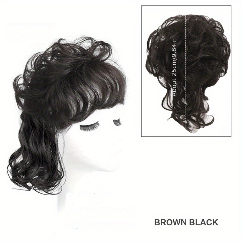Wavy Curly Hairpieces Clip In Hair Extension Natural Brown