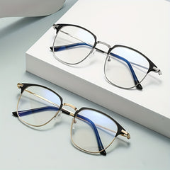 Anti Eyeglass Semi Rimless Frame Clear Glasses Unisex Computer Eyewear