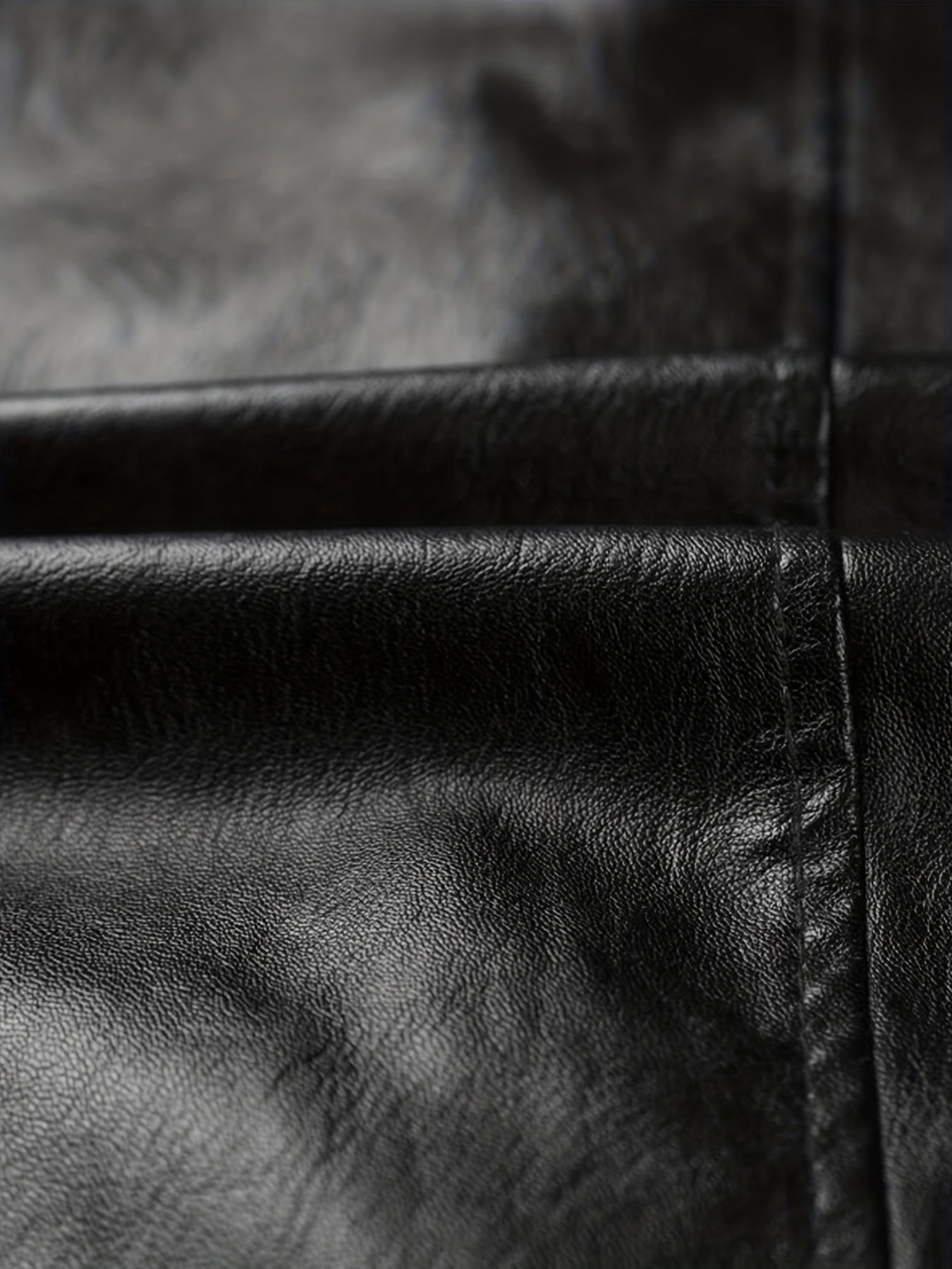 Men's PU Leather Lapel Zipper Jacket for Autumn/Winter