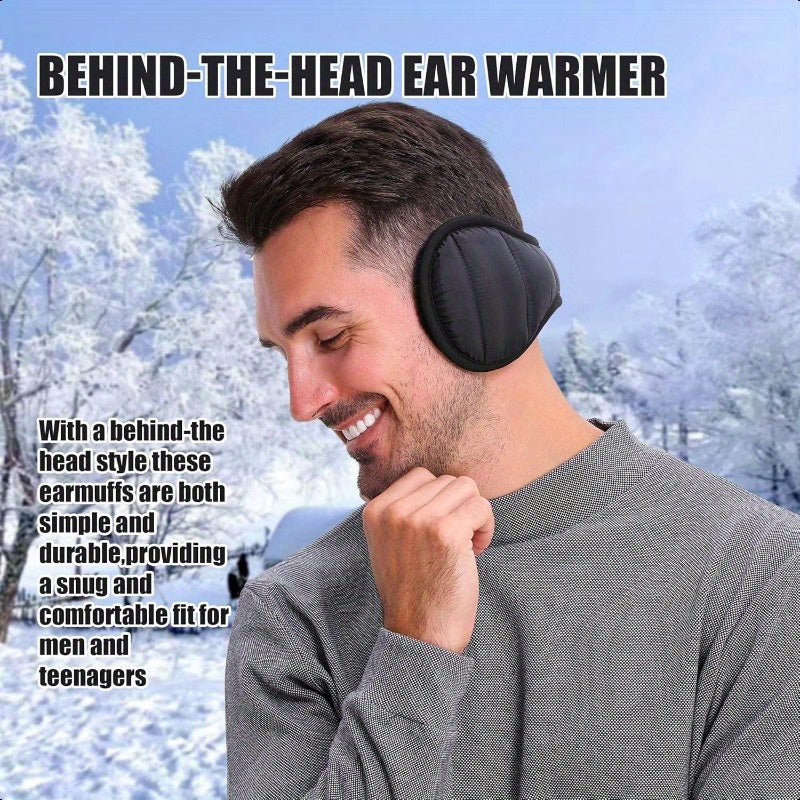 Aigra Men'S Winter Folding Ear Muffs Plush Lining Warm Head Protection