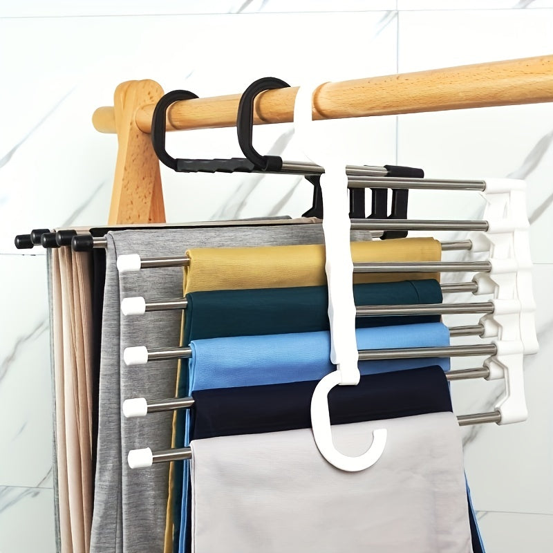 5-in-1 Stainless Steel Telescopic Pants Hanger