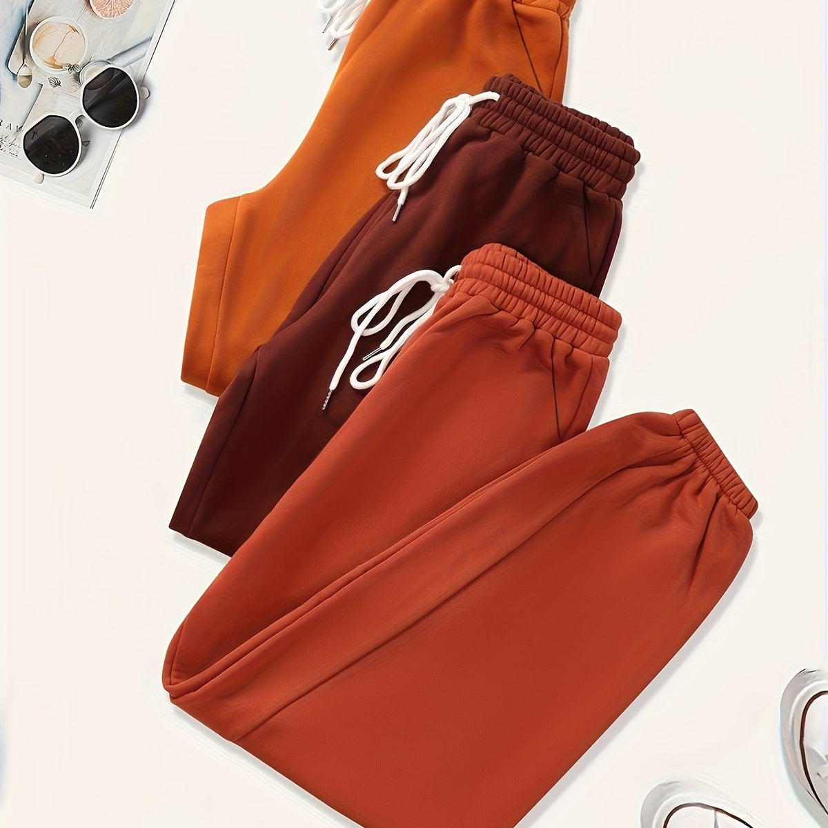3-Pack Women's Sporty Pants Set Plus Size Elastic Joggers Three Piece Set