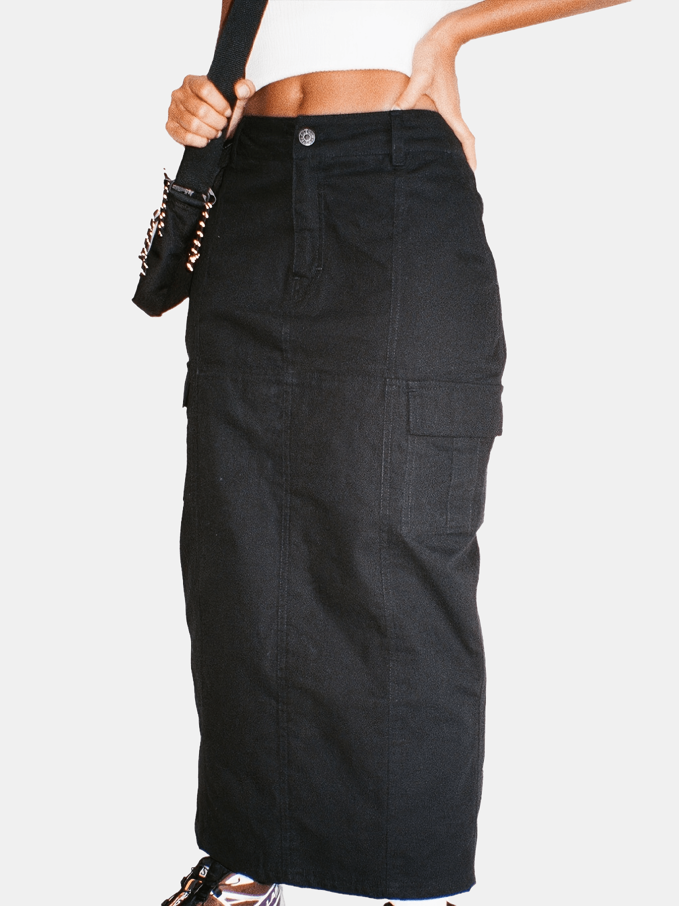High Rise Cargo Denim Dress Solid Y2K Vintage Style Women's Clothing