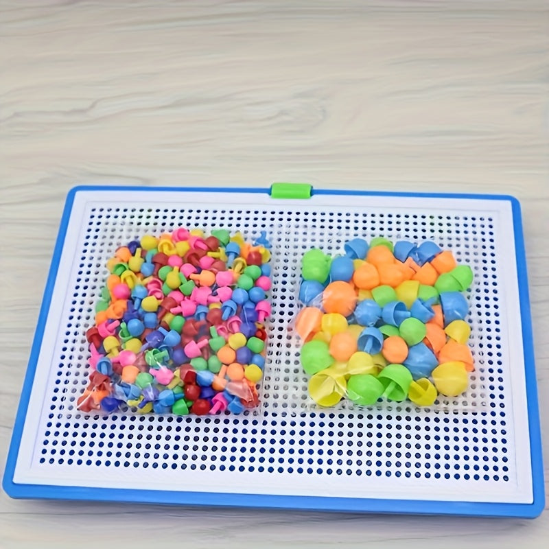 296 Mushroom Nail Toys Puzzle Board Building Blocks