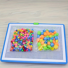 296 Mushroom Nail Toys Puzzle Board Building Blocks