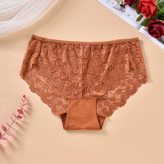  Women's Lace Full Brief Panty Soft Breathable Medium Stretch