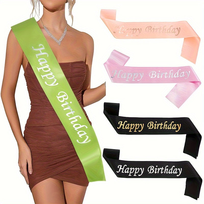 Colorful Happy Birthday Shoulder Belt for Women
