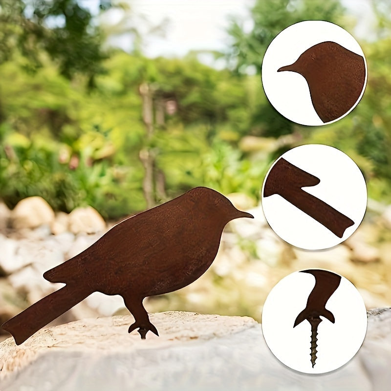 4pcs Metal Bird Silhouette Decorations for Gardens, Farmhouses, Outdoor Decor