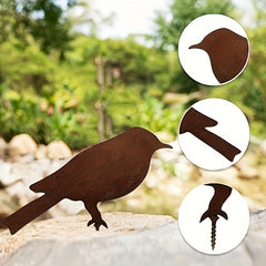 4pcs Metal Bird Silhouette Decorations for Gardens, Farmhouses, Outdoor Decor