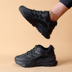 Knit Casual Sports Sneakers Thick Sole Running Shoes Women's Footwear