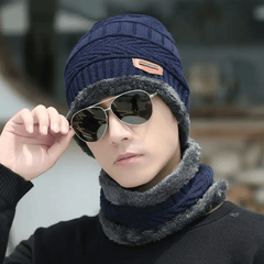 2pcs Men's Winter Fleece Knitted Hats