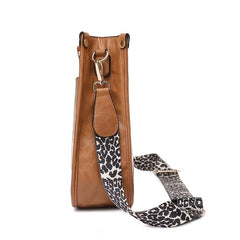 Leopard Print Crossbody Bag Saddle Shoulder Zipper Bag