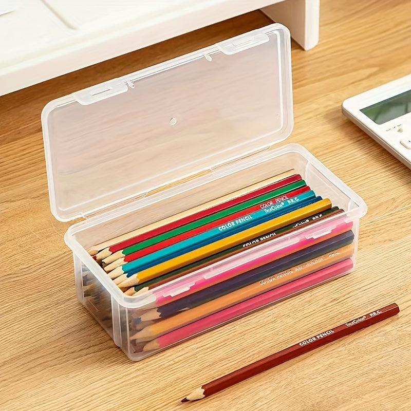 Large Capacity Transparent Plastic Storage Box for Art Supplies