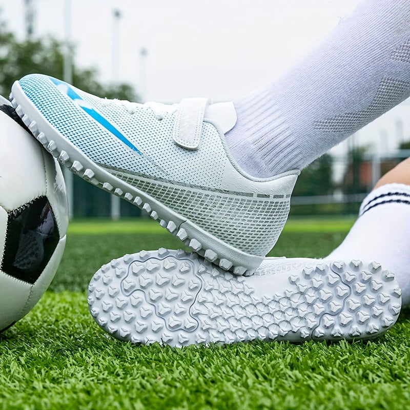 Boy's Turf Football Boots Hook Loop Fastener TF Soccer Cleats