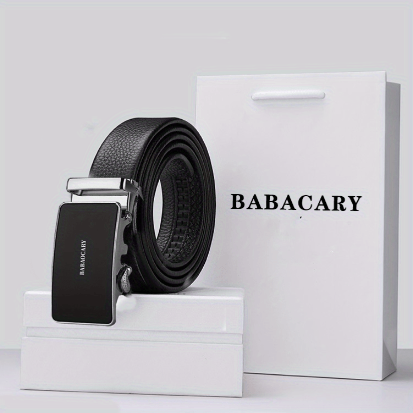 Men's Leather Belt Automatic Buckle Business Suit Waist Strap