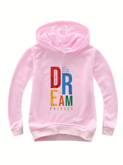 Alphabets Pattern V Neck Long Sleeve Sweatshirt Hooded Pullover
