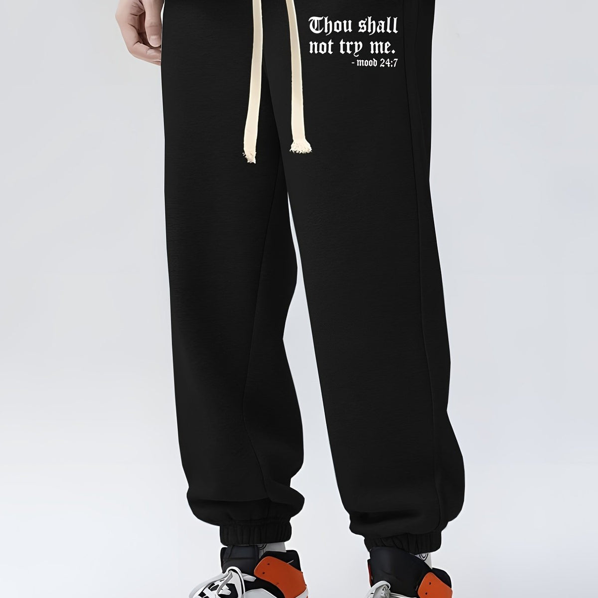 Men's Print Sweatpants Casual Drawstring Joggers With Pockets