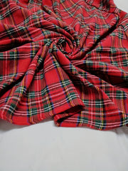  Plaid Print High Rise Swing Maxi Skirt