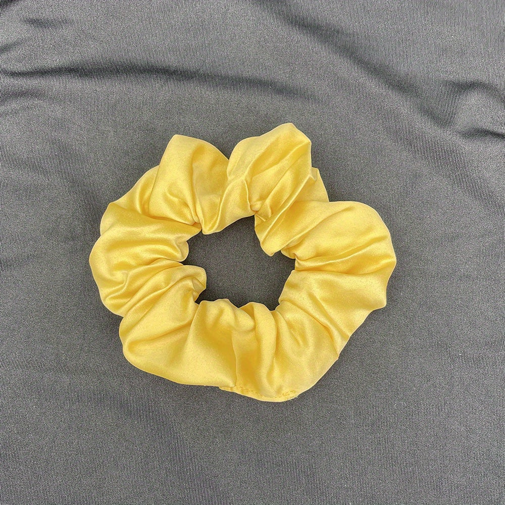 Solid Silk Hair Tie Ponytail Holder Vintage Hair Accessory
