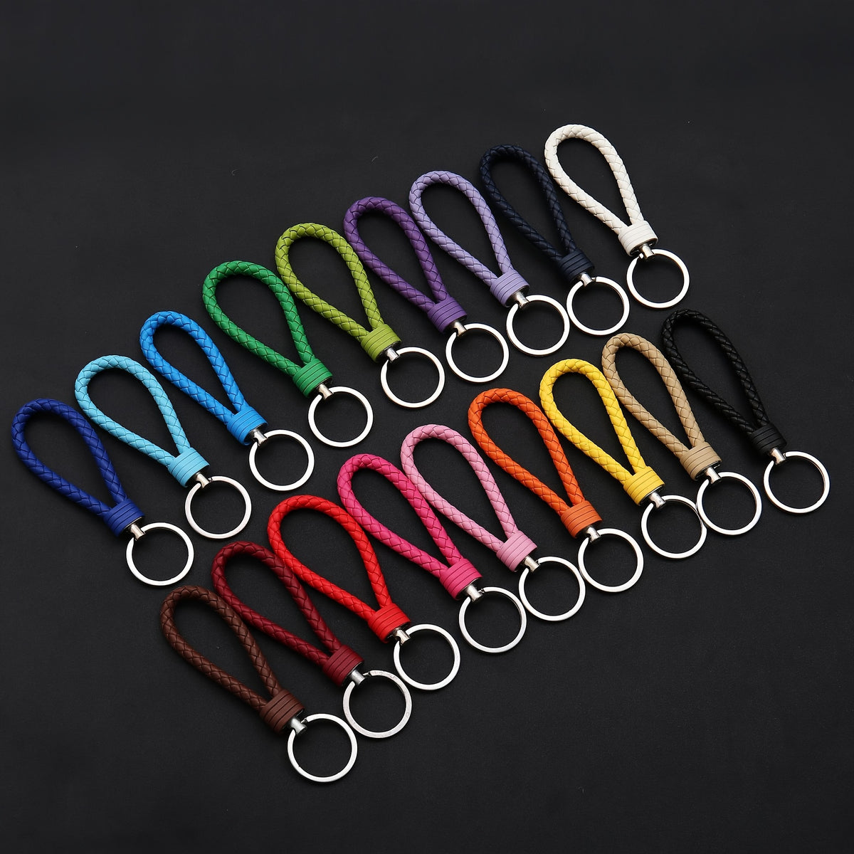 10pcs Leather Rope Keychain Car Pendant Keyring Accessories
