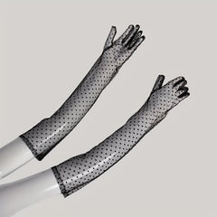Polka Dot Long Gloves Sunscreen Decoration Gloves Women