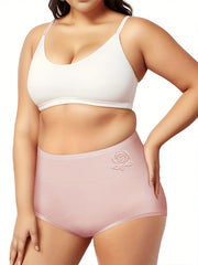  Women's Rose Embossed High Waisted Tummy Control Panty