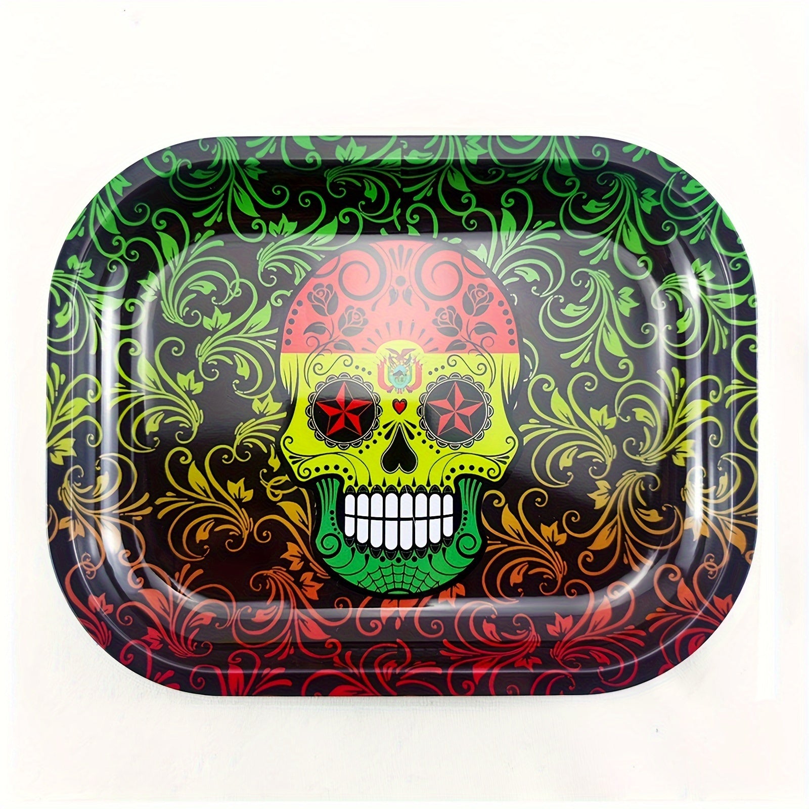 Creative Pattern Metal Rolling Tray Wake Up Tray Christmas Home Decor