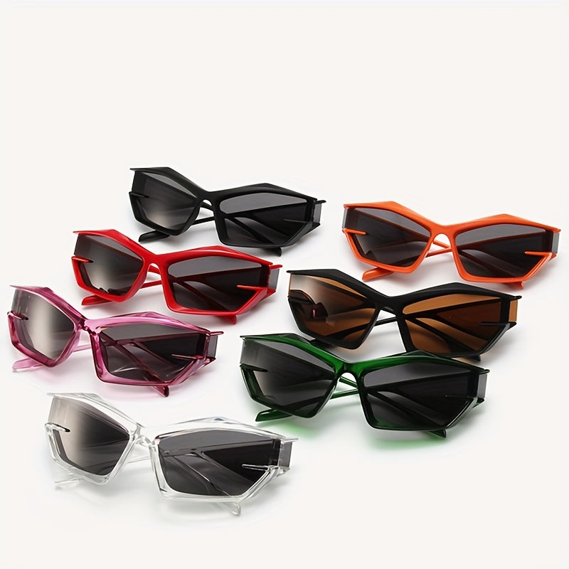 Y2K Wrap Around Sunglasses Cyberpunk Futuristic Mirror Lens UV400