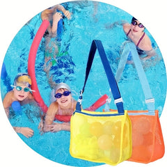 Kids Beach Mesh Bag Shell Collection Toy Storage Beach Bag