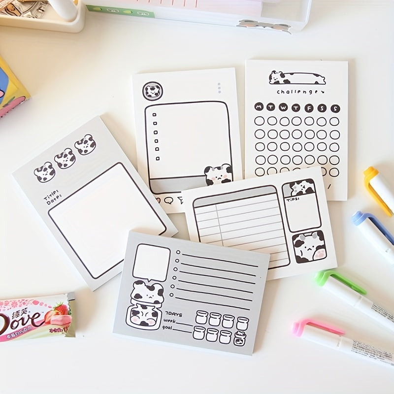 Cow Cat Student Memo Pad Non Sticky Paper Learning Notes
