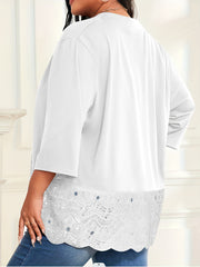  Casual Lace Patchwork Cardigan Jacket