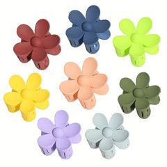 8pcs Hair Claw Flower Shark Claw Mini Hair Clip Ponytail Holder Hair Accessories