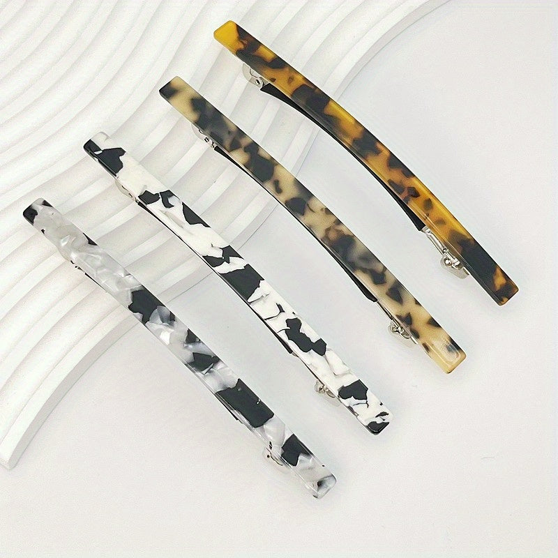 4pcs Long Barrette Style Hair Clip For Ponytail Holder Women Girls Hair Clip