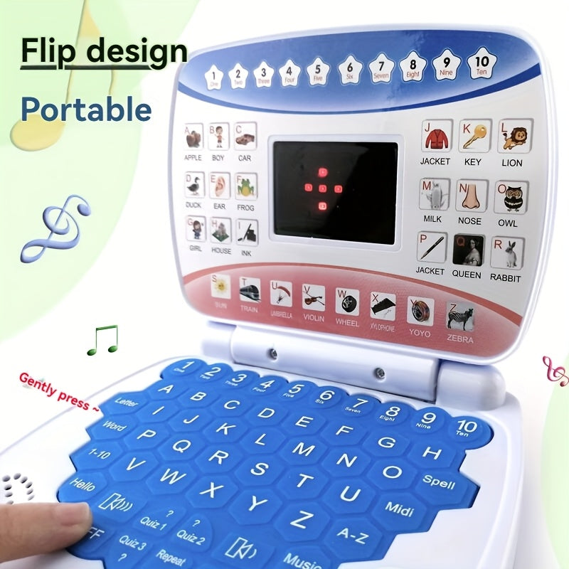 Children's Flip Laptop Toy Learning Machine with Digital Alphabet