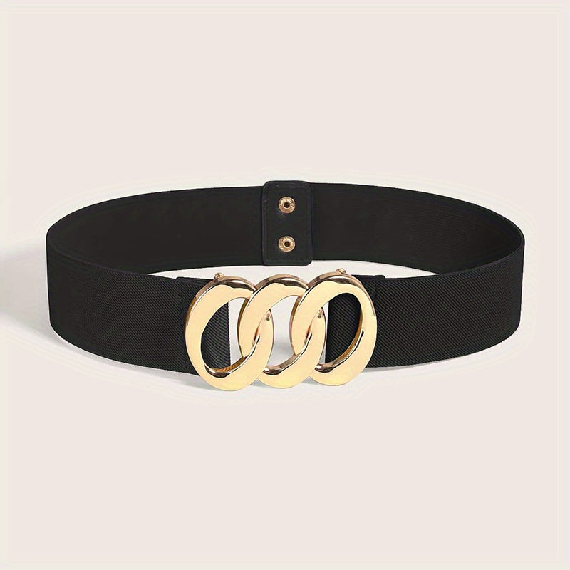 Triple Linked Ring Wide Belt for Women