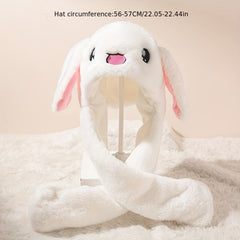 Rainbow Striped Plush Hat Cartoon Ears Animal Hat Ear Warmer Earflap