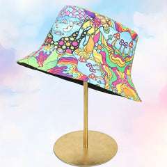 Y2K Reversible Mushroom Print Bucket Hat for Women Men