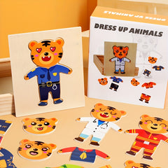 Little Bear Dress Up Game Wooden Toy