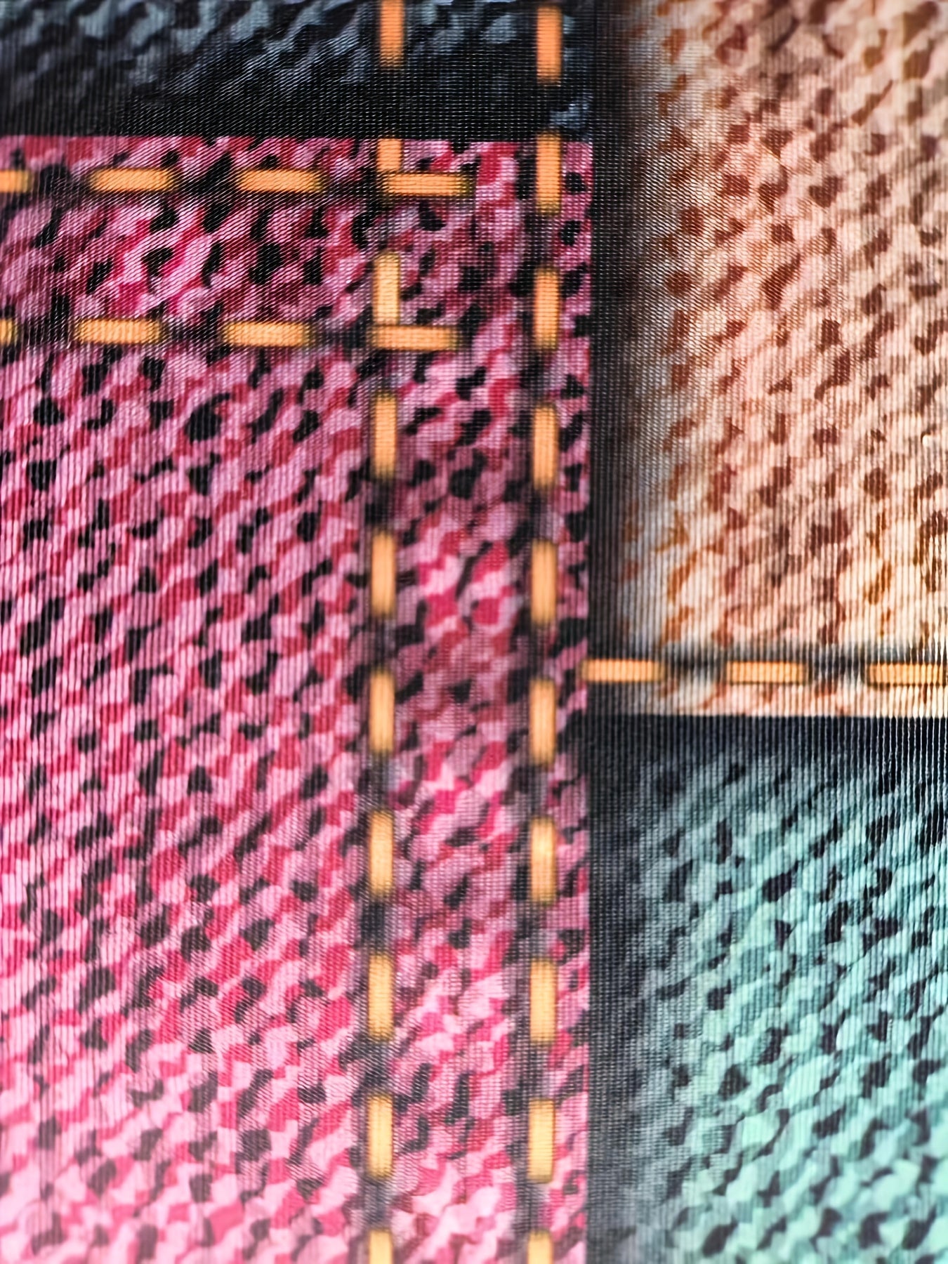  Colorblock Denim Print Short Sleeve V Neck Dress