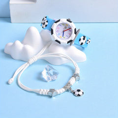 Boys Creative Football Silicone Watch Set