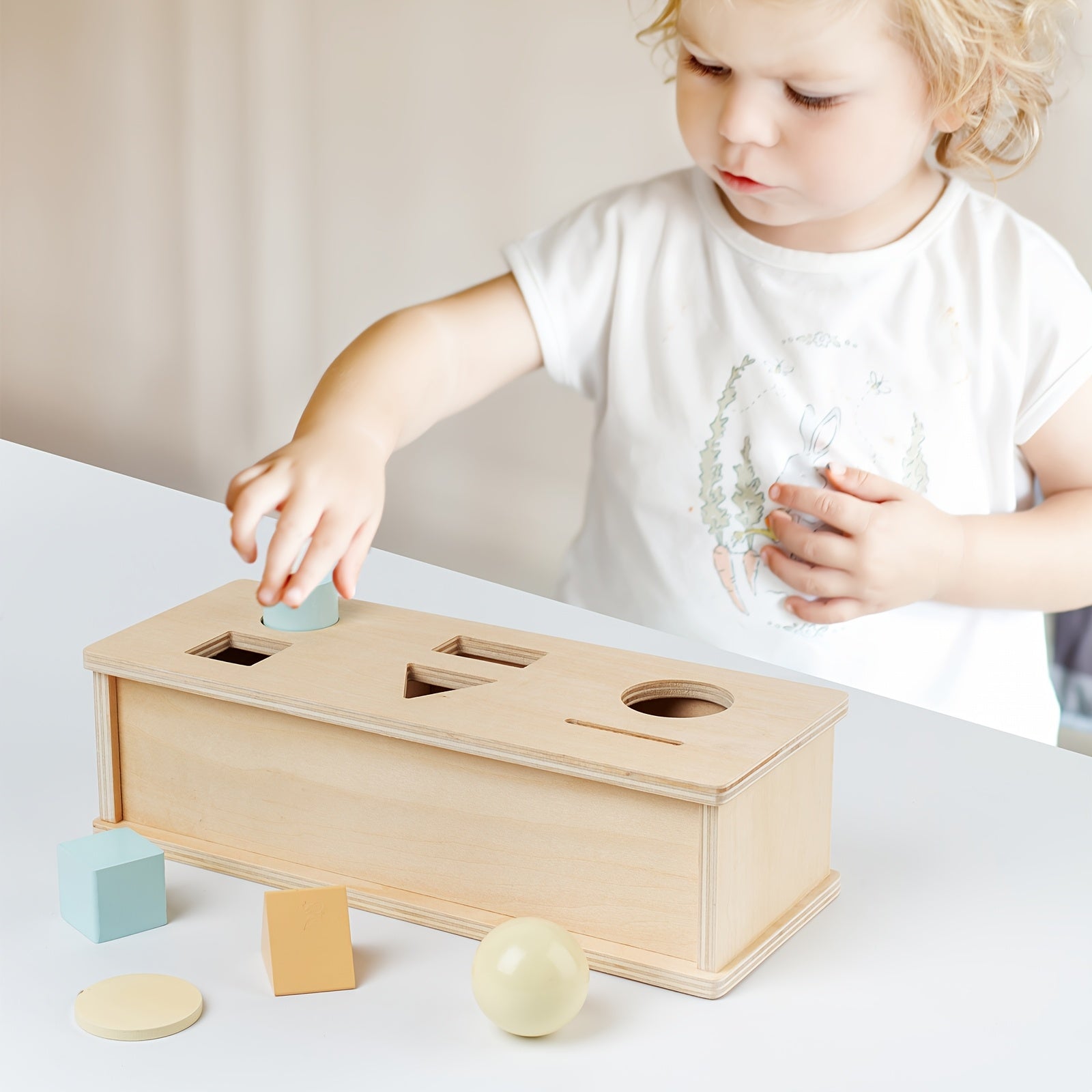 Wooden Shape Sorting & Stacking Toy for Toddlers