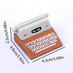 Wood Typewriter Message Business Card Sticky Note Holder