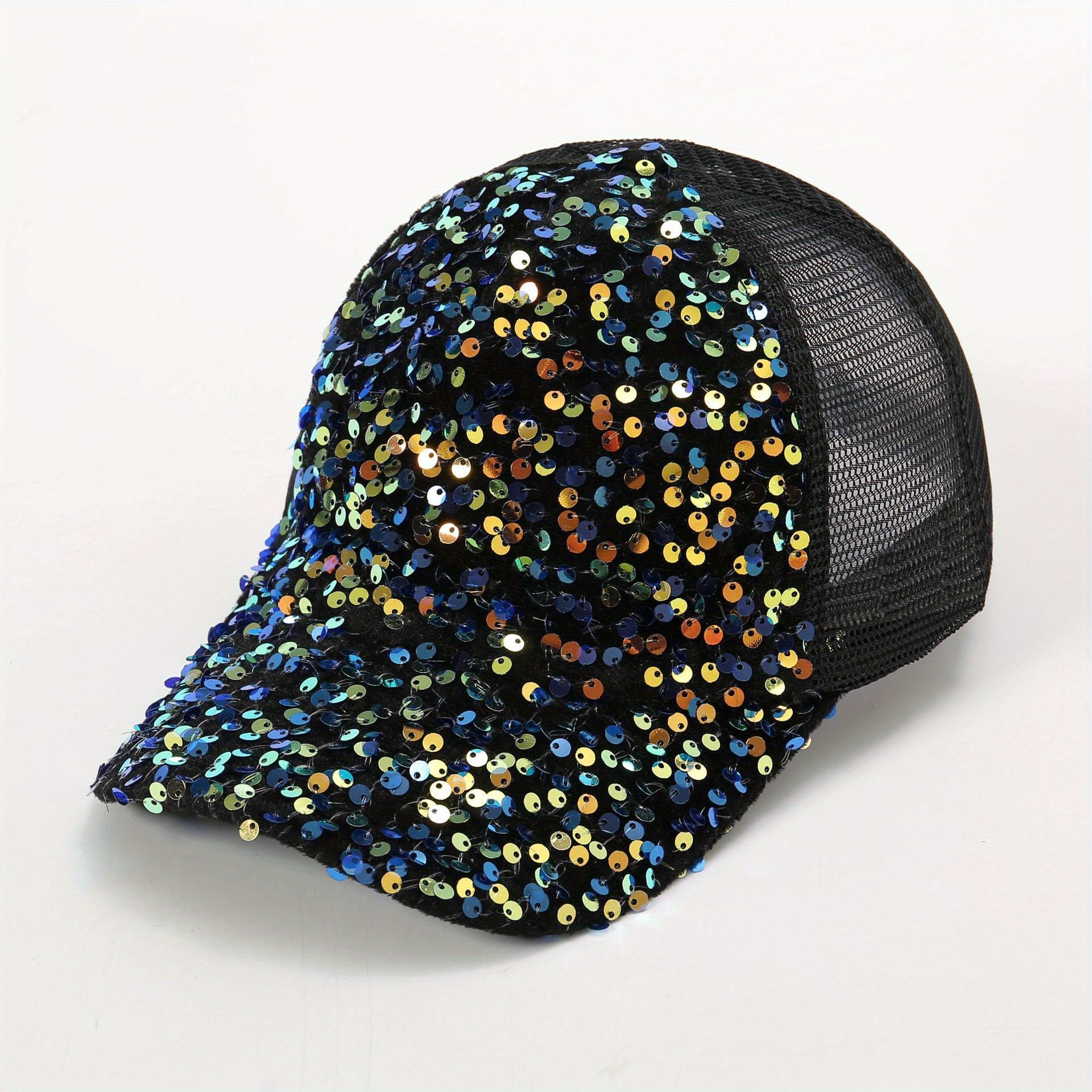 Sparkly Sequins Mesh Baseball Cap