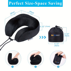 Memory Foam Travel Neck Pillow with Adjustable Support
