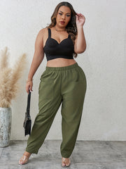  High Rise Straight Leg Pants With Pockets