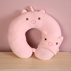 Cartoon Headrest Set with Eye Cover Travel Neck Pillow