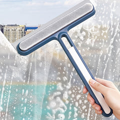 3-in-1 Glass Cleaning Brush with Squeegee Handle