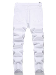 Boys Graffiti Letter Embroidered Slim Fit Jeans