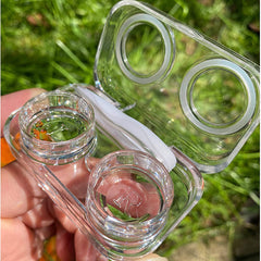 Clear Plastic Mini Lens Case for Contact Lenses